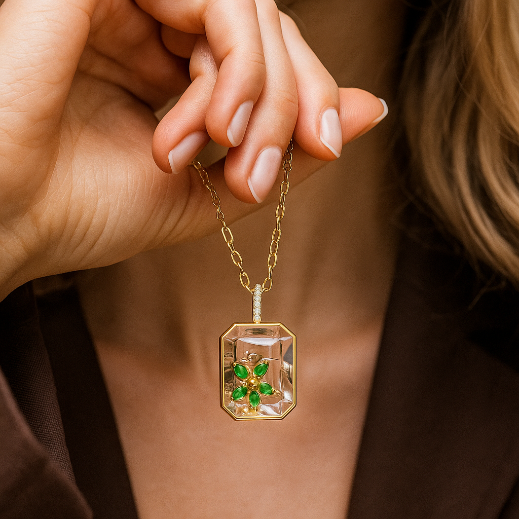 Collar con Dijes Intercambiables en Acero Inoxidable