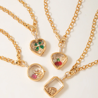 Collar con Dijes Intercambiables en Acero Inoxidable