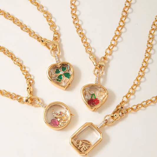 Collar con Dijes Intercambiables en Acero Inoxidable