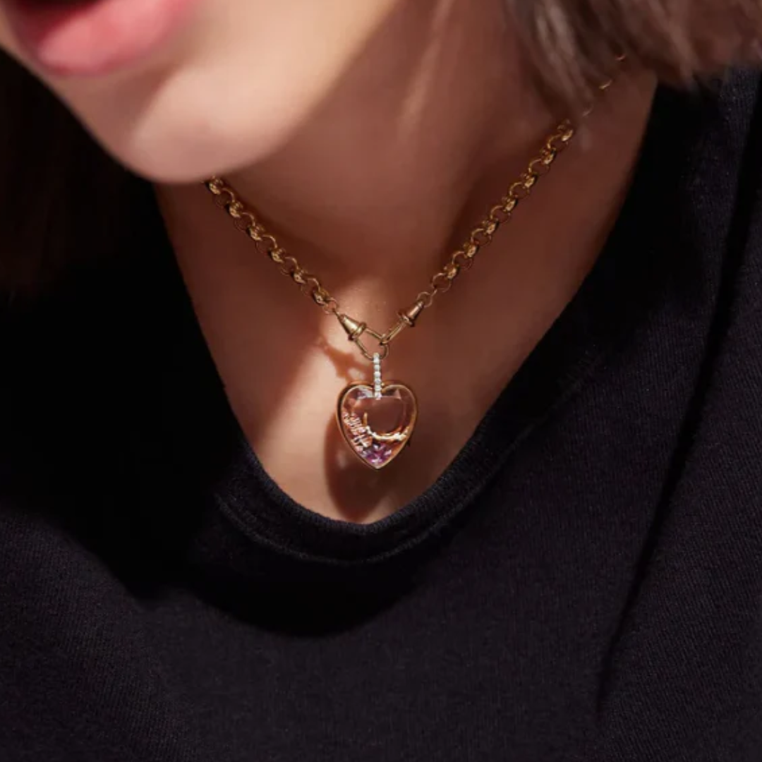 Collar con Dijes Intercambiables en Acero Inoxidable